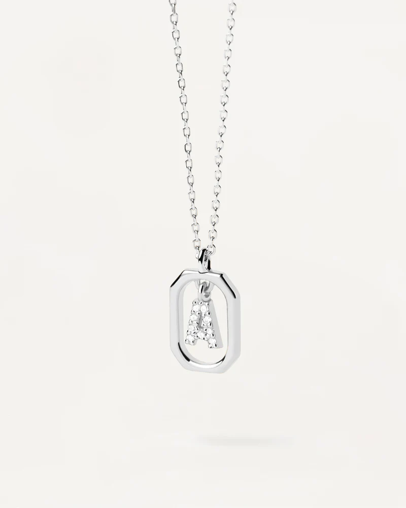 Collar de Plata Letra A Mini