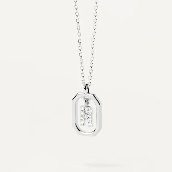 Collar de Plata Letra R Mini