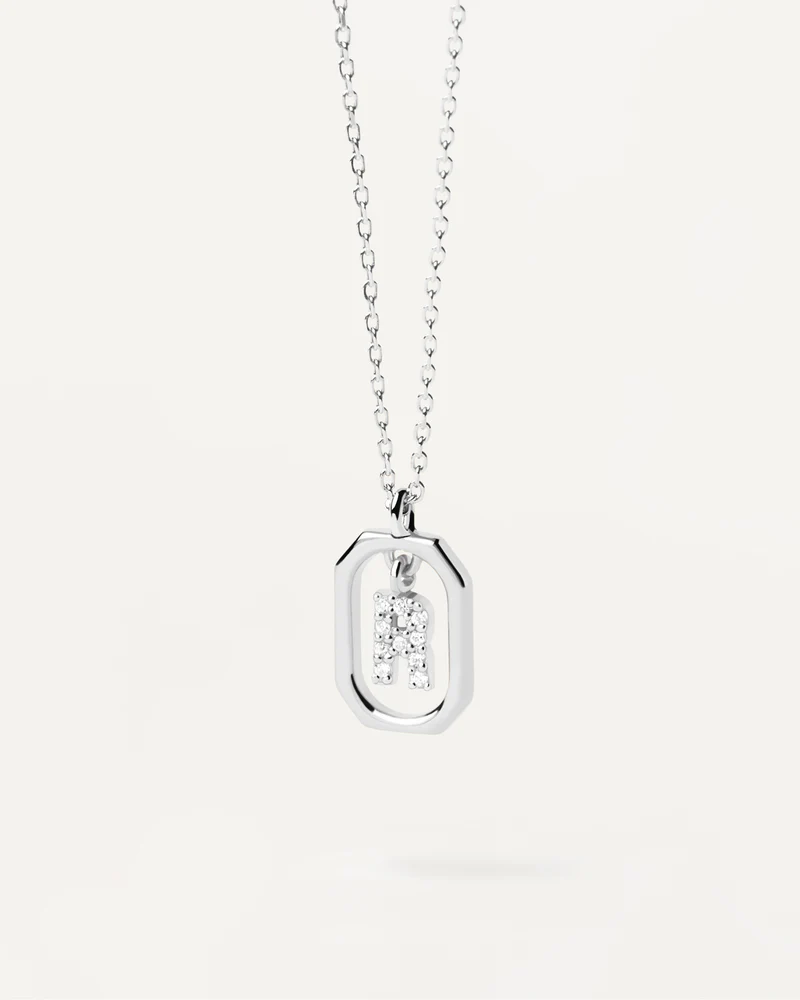 Collar de Plata Letra R Mini