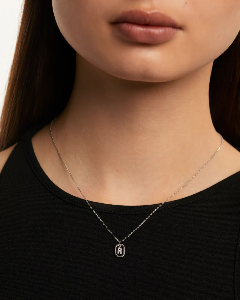 Collar de Plata Letra R Mini - Imagen 2