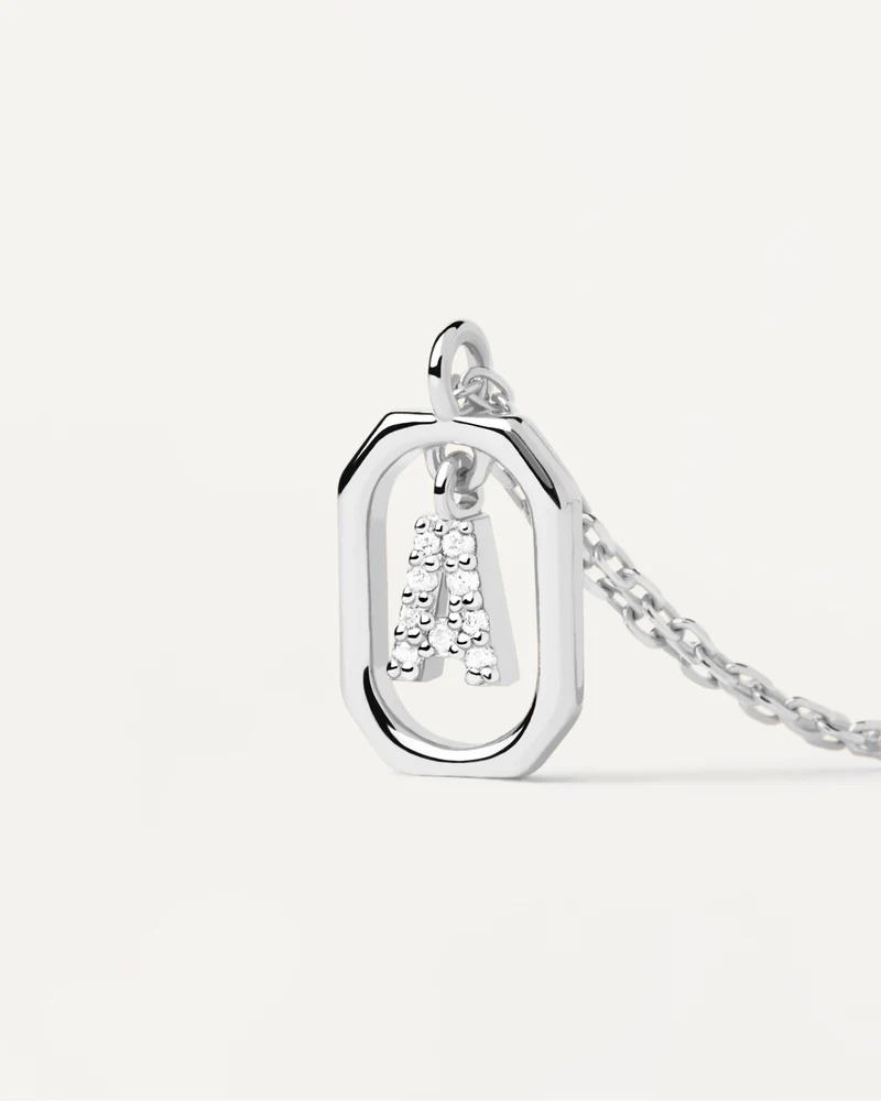 Collar de Plata Letra A Mini - Imagen 2