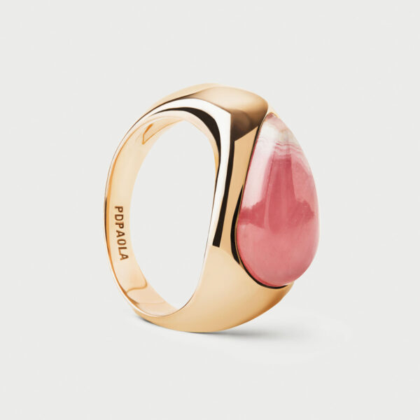 Anillo Sello Luna con Rodocrosita